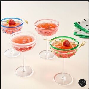 Kate Spade Target. Polka Dot Acrylic Coupe
Drinkware Set Cream/Green/Pink/Blue